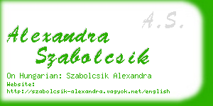 alexandra szabolcsik business card